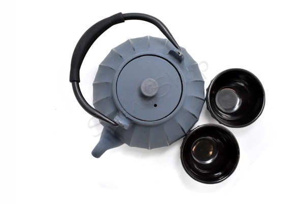 Komplet żeliwny do herbaty Kaga Blue 1000 ml z czarkami