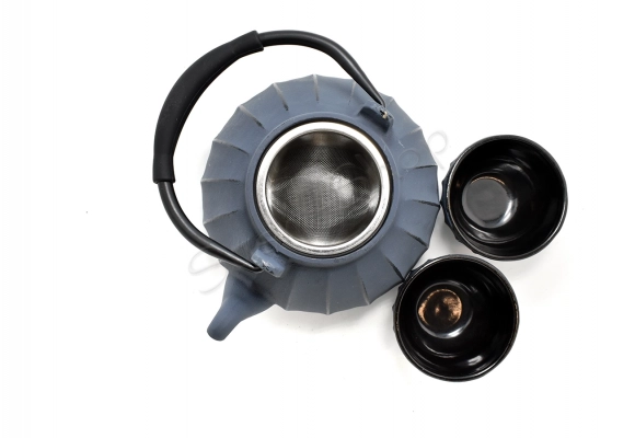 Komplet żeliwny do herbaty Kaga Blue 1000 ml z czarkami