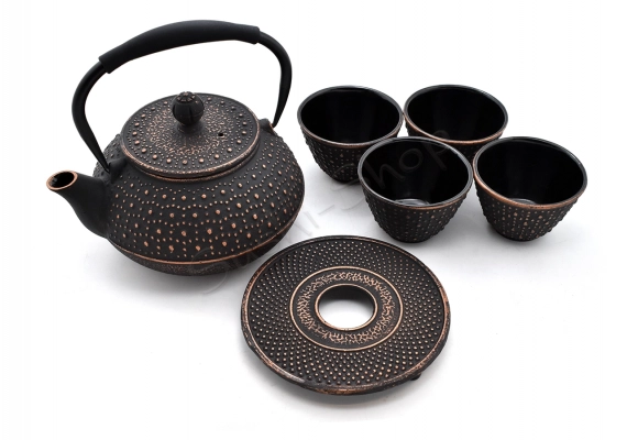 Komplet żeliwny do herbaty Kin'iro noi dotto 1000 ml z czarkami
