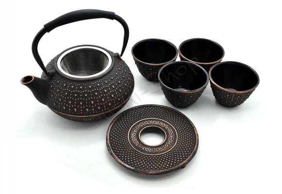 Komplet żeliwny do herbaty Kin'iro noi dotto 1000 ml z czarkami