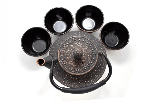 Komplet żeliwny do herbaty Kin'iro noi dotto 1000 ml z czarkami