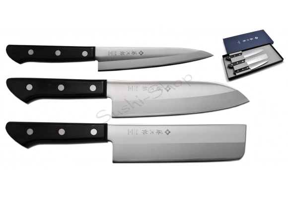 Zestaw noży Tojiro Basic Paring + Santoku + Nakiri