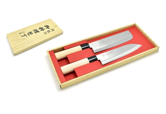 Komplet noży Sekiryu Santoku Nakiri Box