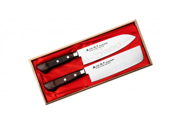 Zestaw noży Satake Unique Shirogami#2 Nakiri + Santoku